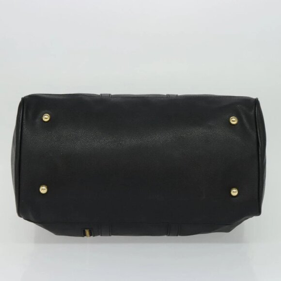 VERSACE Sunface Boston Bag Leather 2way Black Gold Auth ki5390V - Picture 6 of 16